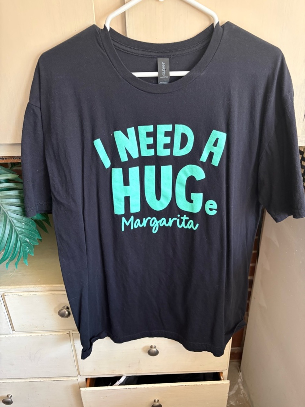 Gildan Black Tee with Teal Margarita Graphic
